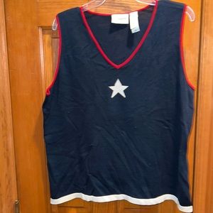 Liz Claiborne patriotic tank top.  Red, White & Blue. Size XL